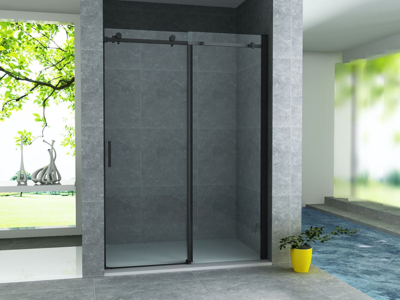 Aloni nis schuifdeur 120x200cm mat zwart