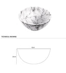 Opbouw wastafel waskom zwart wit Zebra 41 rond