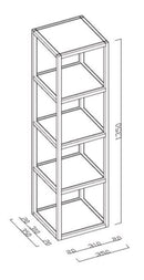 Kolomkast 35x35x135 mat zwart noot Aloni Sharp
