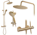 Opbouw doucheset Vincent goud met thermostatische kraan