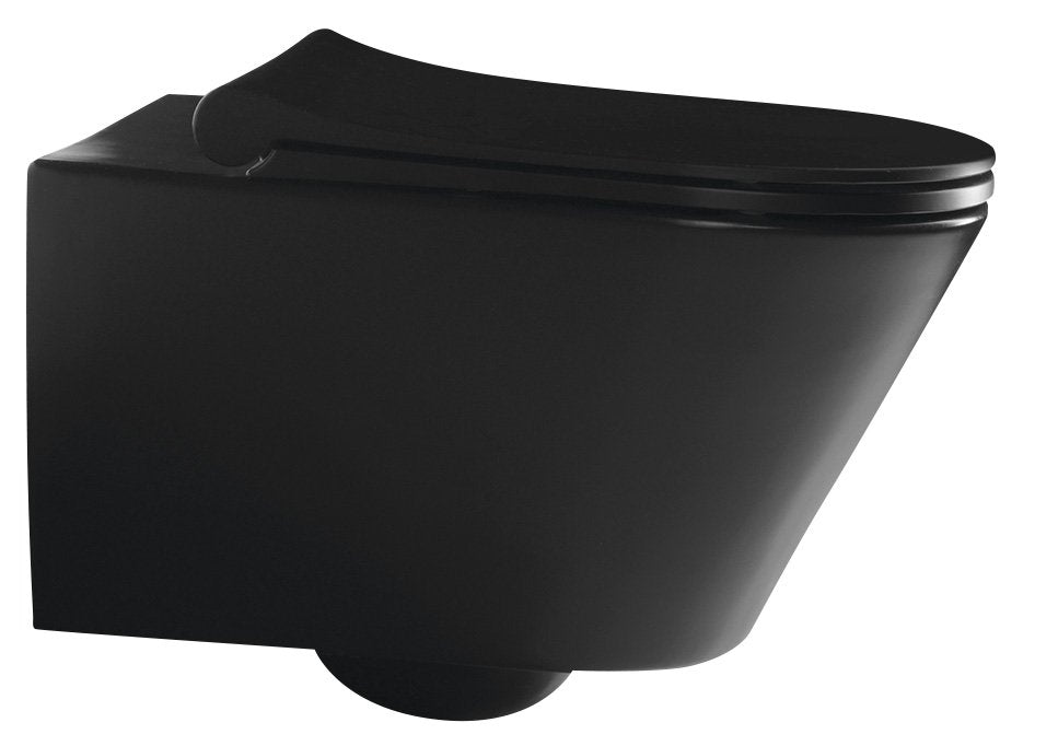 Bidet Toilet Rimless Mat Zwart Avva 35X5X53Cm