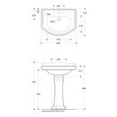 Retro keramische wastafel 69x52cm