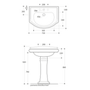 Retro keramische wastafel 73x54cm
