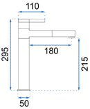 Hoge wastafelkraan zwart goud Rea Smart