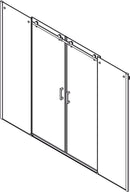 Douche nisdeur Dragon 180x200cm veiligheidsglas antikalk