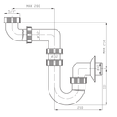Wastafel Ruimtebesparende Sifon 1"1/4, DN40, wit