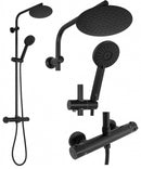 Opbouw doucheset mat zwart met thermostaatkraan Bliss