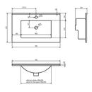 Sapho Slim Keramische Meubel Wastafel 76x46,5cm Wit