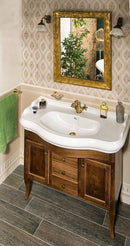 Retro staand wastafelmeubel 89x48 beuken massief hout