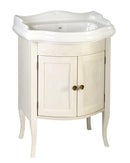 Retro staand wastafelmeubel 60x45 oud wit massief hout