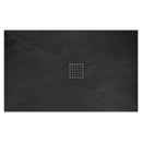 Douchebak 100x80 Rock mat zwart mineraalmarmer steenlook