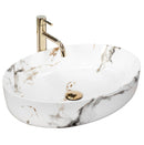 Waskom marmerlook 55x41,5x14 glans wit Queen