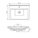 Keramische meubel wastafel Sava met kraangat