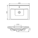 Keramische meubel wastafel Sava met kraangat