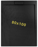 Douchebak mineraalmarmer Rea Grand mat zwart