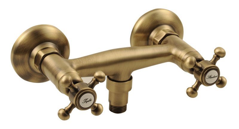 Retro twee knops douchekraan Antea Brons