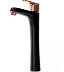 Hoge wastafelkraan mat zwart / rose goud Rea Mild