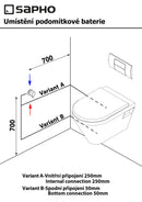 Bidet toilet rimless mat zwart Avva 35x5x53cm