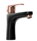 Lage wastafelkraan mat zwart / rose goud Rea Mild