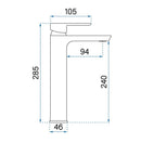 Hoge wastafelkraan Rea Argus chroom/zwart/goud