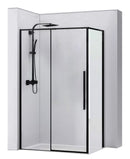 Douchecabine met schuifdeur rechthoek mat zwart