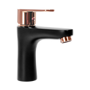 Lage wastafelkraan mat zwart / rose goud Rea Mild