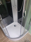 Gesloten douchecabine 90x90x215 kwartrond kitvrij Relax zwart