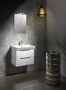 Ondiep Badmeubel Met Wastafel 60x41,5 Neon wit 2 softclose laden