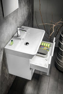 Ondiep Badmeubel Met Wastafel 60x41,5 Neon wit 2 softclose laden