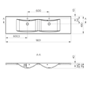 Badmeubel 180x50cm dubbele wastafel Sapho Wave