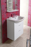 Wastafel onderkast badmeubel Zoja 61x74x32 2 laden wit