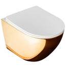 Verkort rimless toilet Rea Carlo mini goud wit
