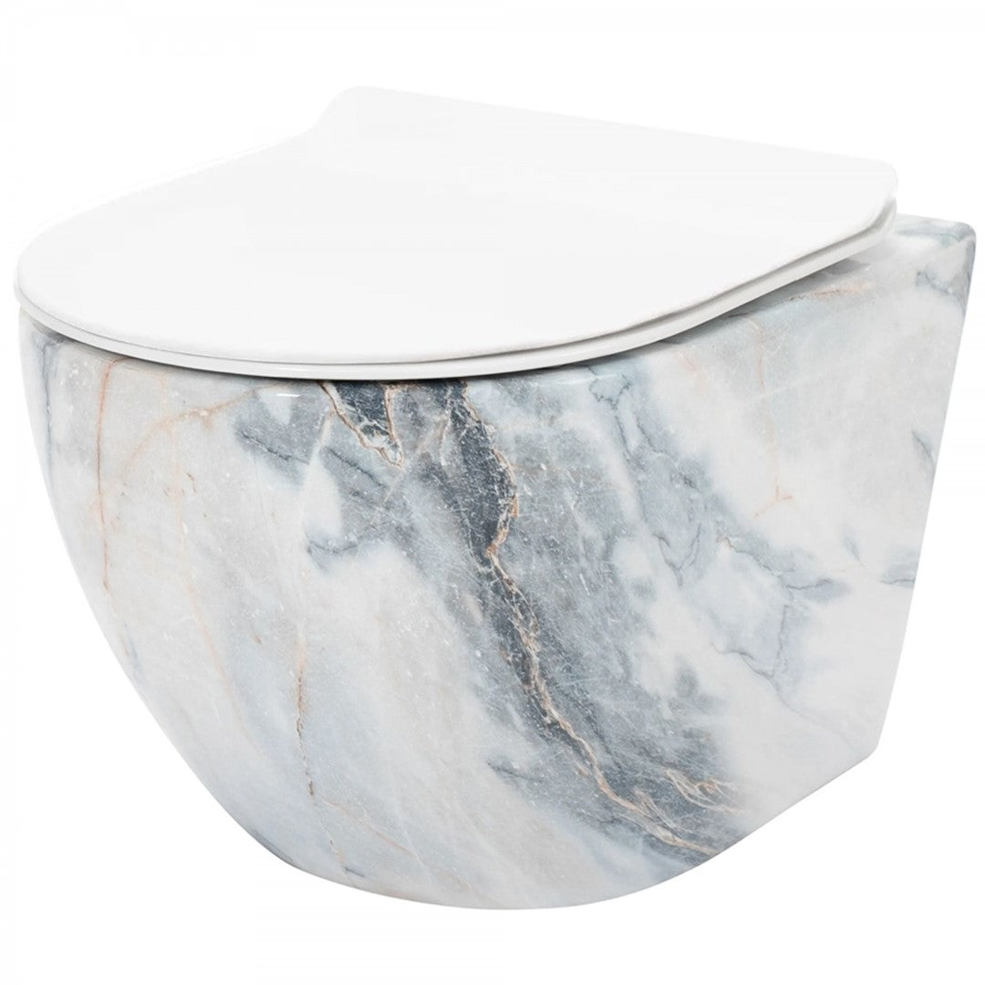 Rimless Toilet Rea Carlos Met Softclose Zitting Glans Graniet