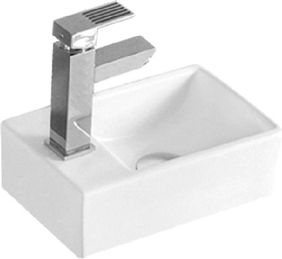 Mini toiletfontein Aloni kraangat links 30x18,5x9,5cm keramisch wit