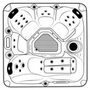 5-persoons whirlpool buitenbad Palma 190x190x186