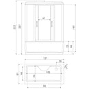 Complete gesloten Douchecabine Kerra XL120 met bad