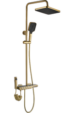 Opbouw doucheset goud / mat zwart met planchet Rea Rob