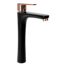Hoge wastafelkraan mat zwart / rose goud Rea Mild