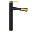 Hoge wastafelkraan zwart goud Rea Smart