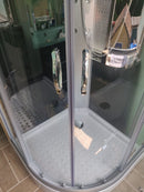 Gesloten douchecabine 90x90x215 kwartrond kitvrij Relax zwart