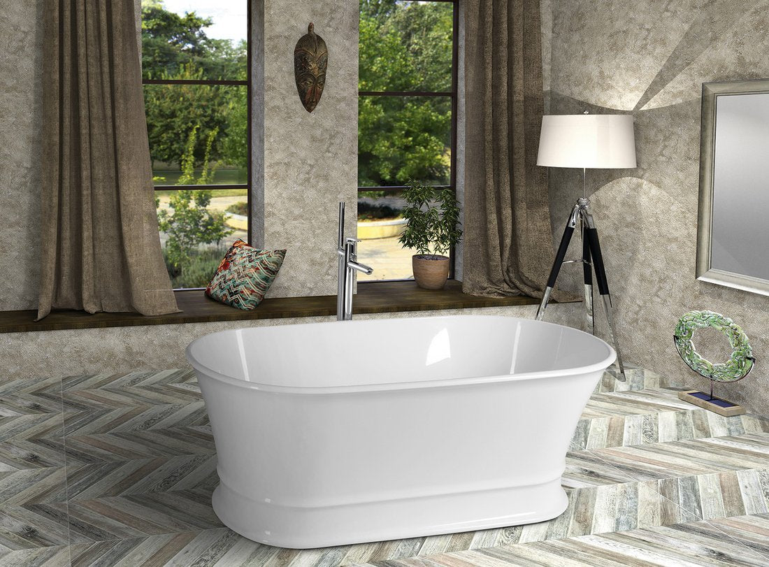 Retro Vrijstaand Bad 170x84 Cast Marble wit incl. sifon