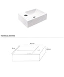 Mini toiletfontein Aloni kraangat links 30x18,5x9,5cm keramisch wit