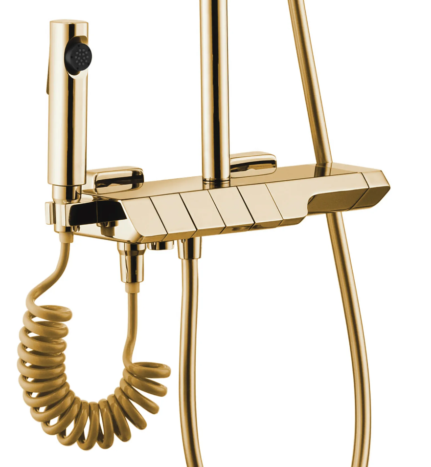 Opbouw Doucheset Goud / Mat Zwart met Planchet REA Rob