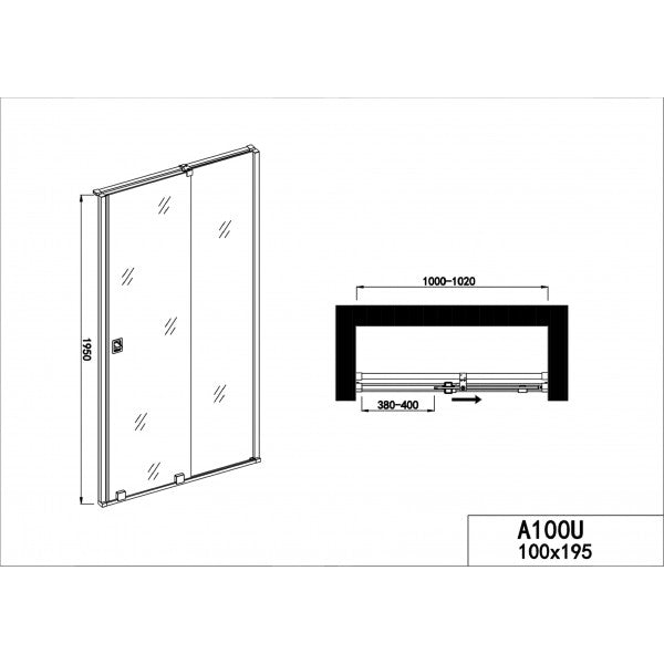 Nis schuifdeur 100x195 Sanotechnik Prestige antikalk