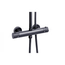 Doucheset mat zwart inclusief thermostaatkraan