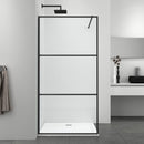 Inloopdouche douchewand mat zwart profiel Sanotechnik Donau