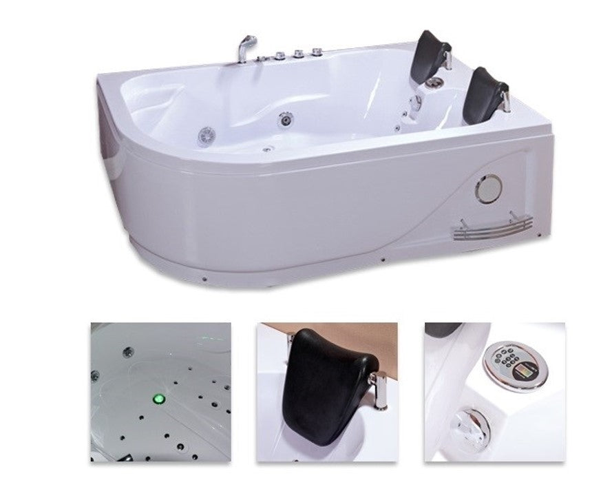 Whirlpoolbad 120x180x66 Carmen 2 persoons hoekbad links
