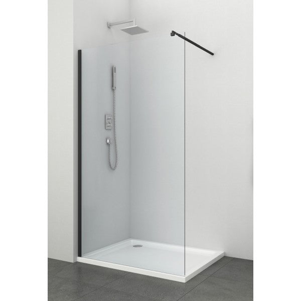 Inloopdouche douchewand 100x195cm mat zwart profiel antikalk Black Freedom II