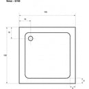 Lage douchebak vierkant 100x100x5,5cm acryl wit Sanotechnik Venus