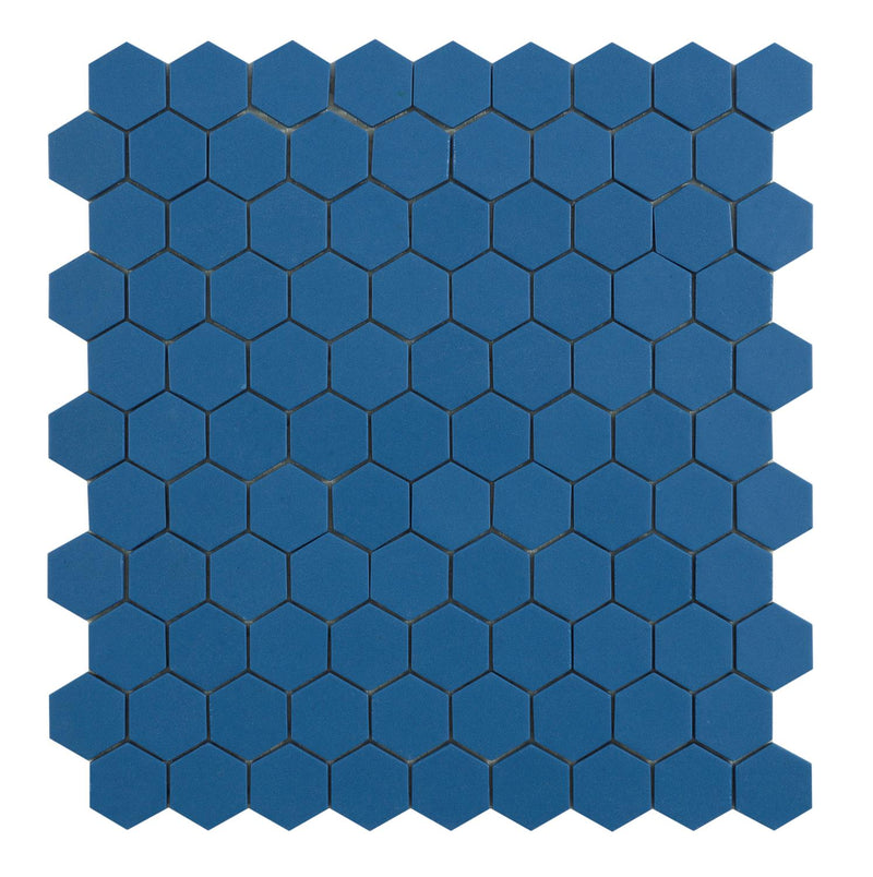 Tegel Hexagon Marine Blue 3,5x3,5cm Mozaïek